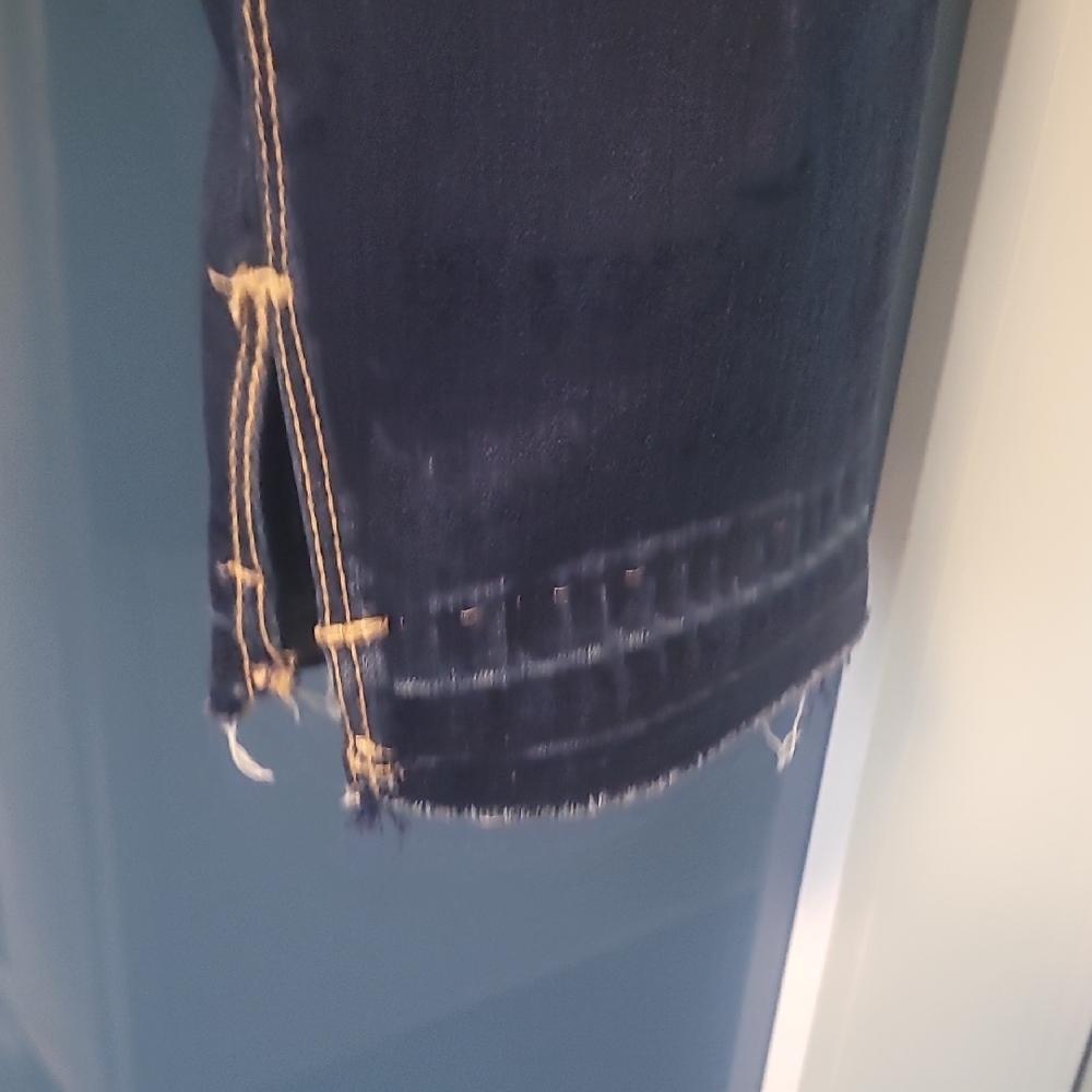 DKNY Women's Ripped Dark Blue Skinny Jeans - Picture 6 of 16